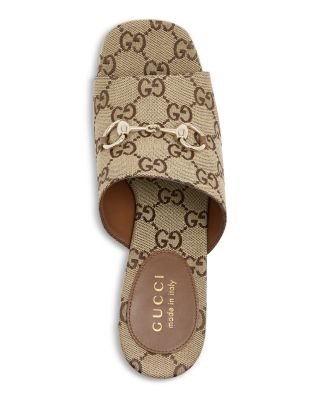 Women's GG Horsebit Platform Wedge Sandals