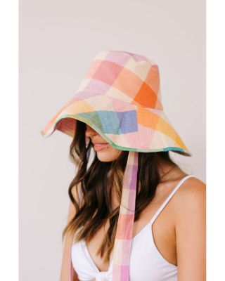 Beachy Rainbow Plaid Bucket Hat