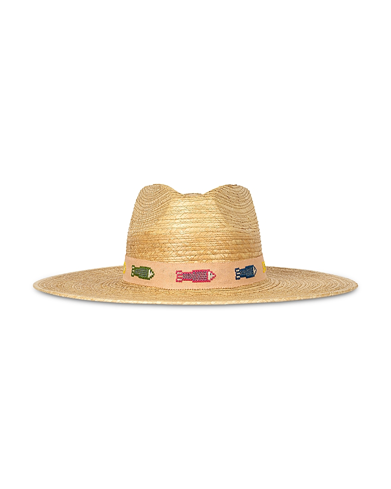 Sunshine Tienda Colorful Fin Palm Straw Sun Hat