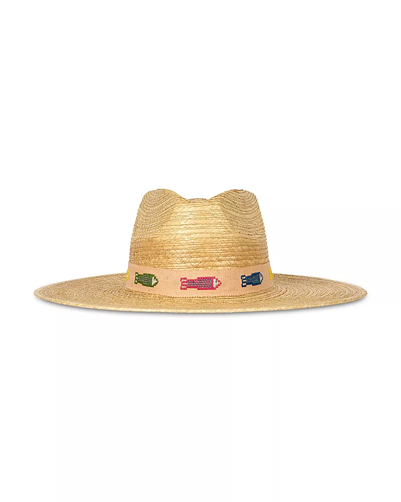 Sunshine Tienda Colorful Fin Palm Straw Sun Hat