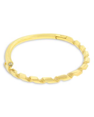 Men's 14K Yellow Gold Deeper Journey Diamond Drill Bit Bangle Bracelet