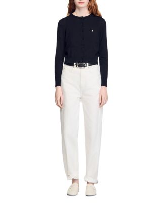 Round Neck Cropped Cardigan Sweater 