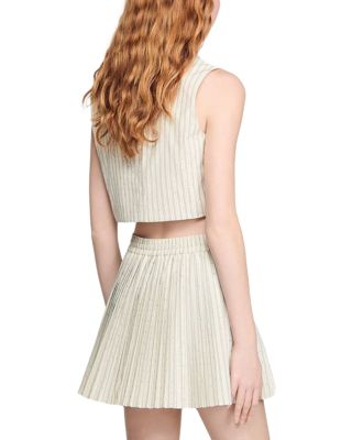 Short Rhinestone Striped Skirt