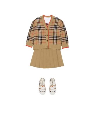 Girls' Check Wool Cardigan - Baby, Little Kid