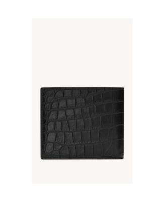 Tiny Cassandre East/West Wallet in Crocodile-Embossed Matte Leather