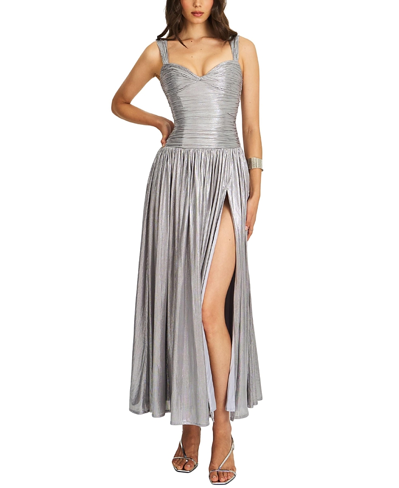 Miss Circle Palmer Glitter Drop Waist Maxi Dress