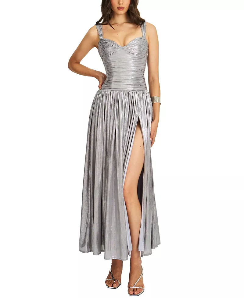 Miss Circle Palmer Glitter Drop Waist Maxi Dress