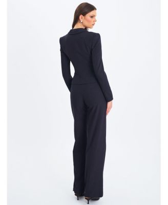  Quinne Striped Single-Breasted Peplum Blazer