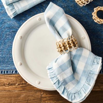 Gingham Ruffle Napkins, Set of 4