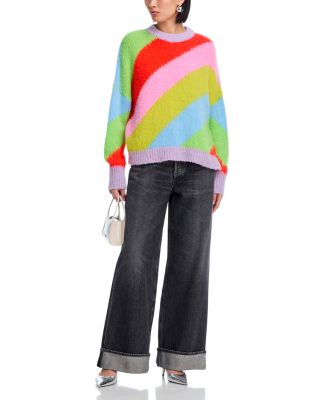 Color Blocked Crewneck Sweater