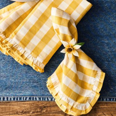 Gingham Ruffle Napkins, Set of 4