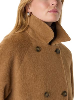 Short Button Detail Wool Coat