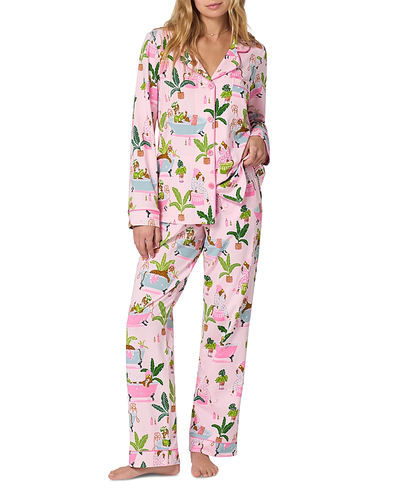 BedHead Pajamas Spa Day Long Sleeve Classic Stretch Jersey Pajama Set