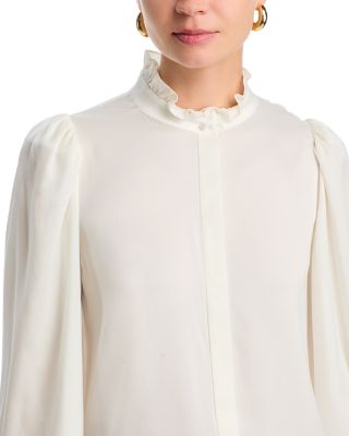 Harley Silk Blend Ruffle Blouse