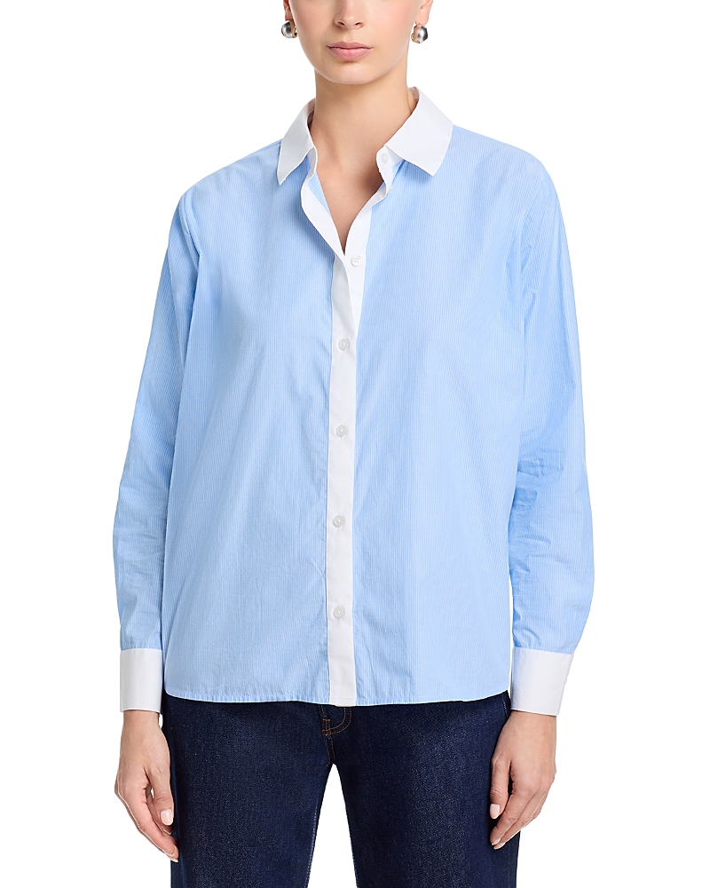 French Connection Poplin Ticking Contrast Shirt