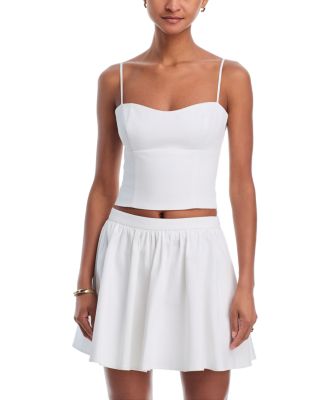 Sateen Bustier Cami & Sateen Weave Flare Mini Skirt