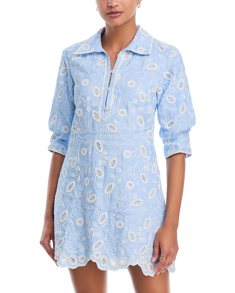 Simkhai Freya Embroidered Linen Mini Dress
