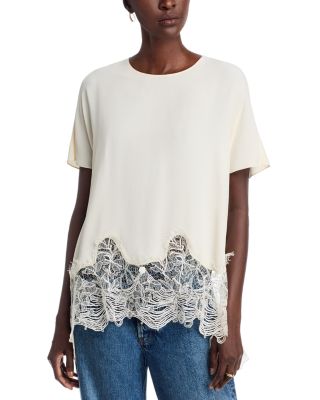 Crepe Lace Trim Top