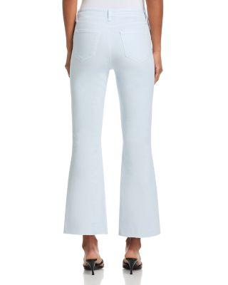 Kendra High Rise Cropped Flared Jeans in Pale Mist