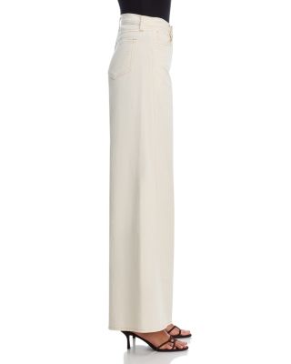 Beau High Rise T Seam Wide Leg Jeans in Macadamia