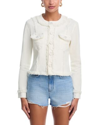 Yarin Collarless Fray Jacket