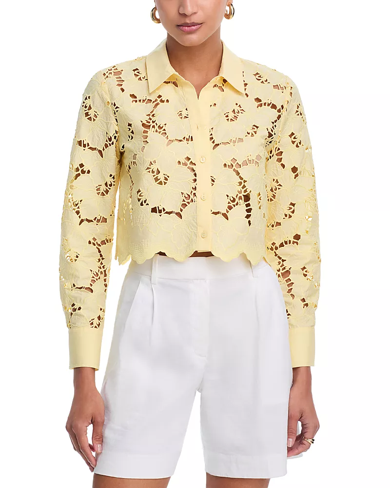 L'Agence Seychelle Lace Button Front Shirt
