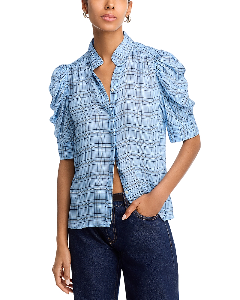 Frame The Plaid Gillian Silk Blouse