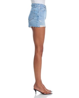 Clark High Rise Destructed Denim Shorts