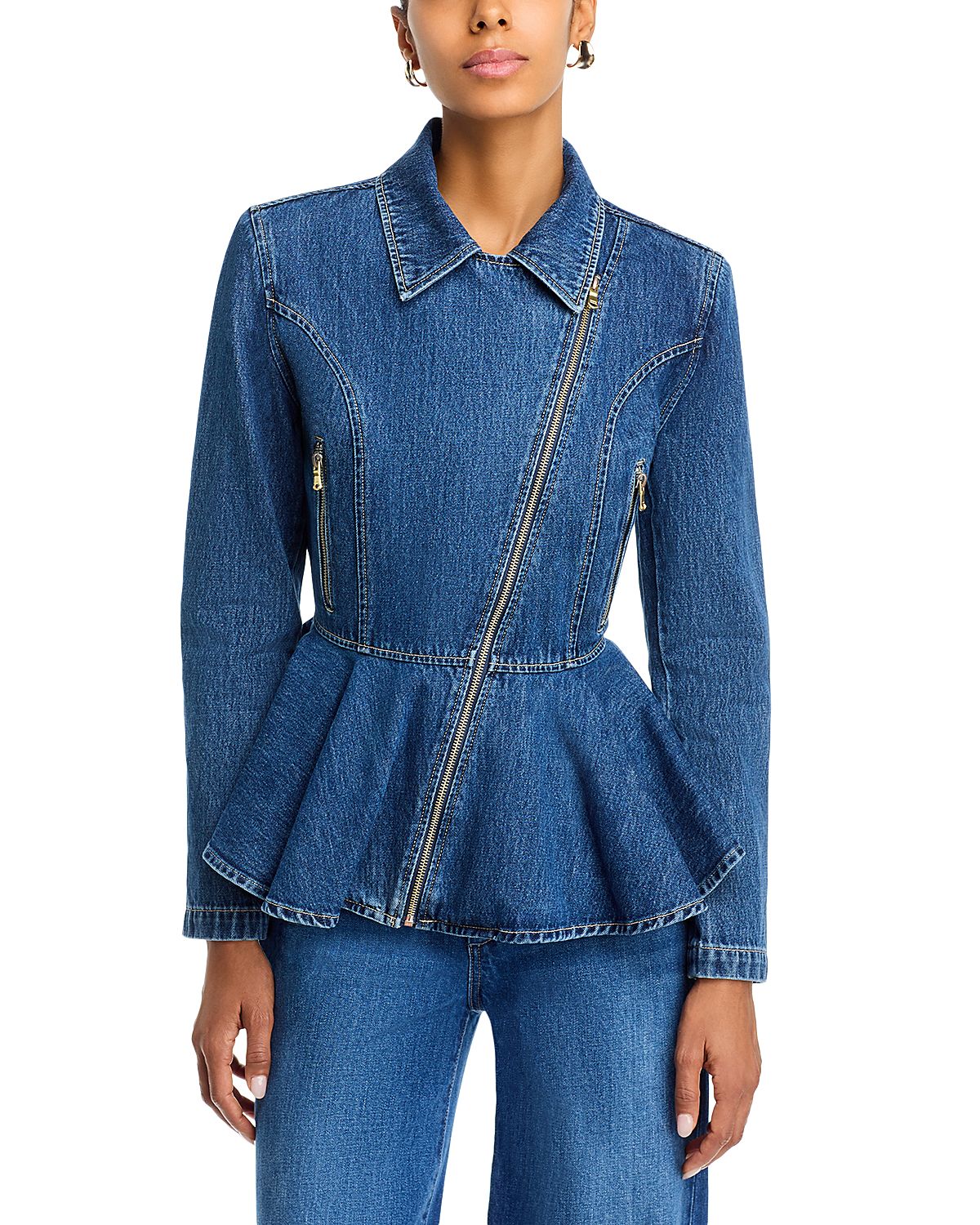 L'Agence Moxie Peplum Biker Jacket