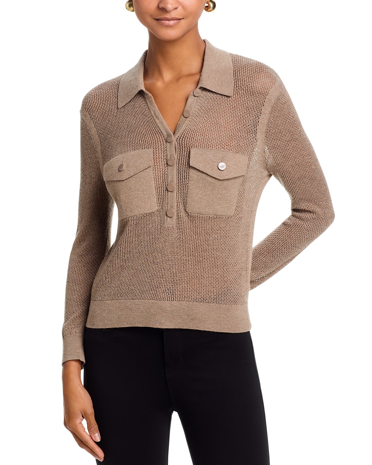 Carine Pointelle Collared Sweater