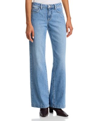 Janelle Slim Raw Denim Jacket & Joanne Low Rise Wide Leg Jeans in Carmel