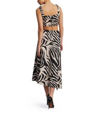 Printed Side Panel Midi Skirt