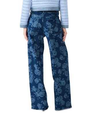 Jaxon Printed High Rise Relaxed Barrel Jeans in Rose Frost