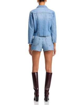Janelle Slim Raw Denim Jacket & Clark Denim Shorts