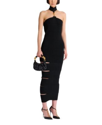  Long Sleeveless Dress with Embellished Detail