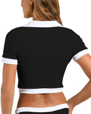 Anastasia Colorblocked Polo Rash Guard & Jean Colorblocked Chic Bikini Bottom