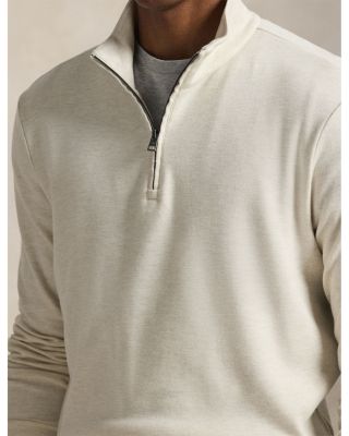 Luxury Double Knit Jacquard Quarter Zip Pullover