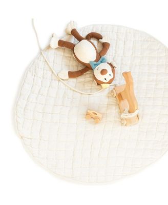 Unisex Stone Washed Linen Quilted Playmat - Baby