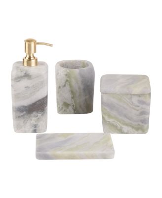  Hanoi Green Onyx Bath Accessories, Set of 4