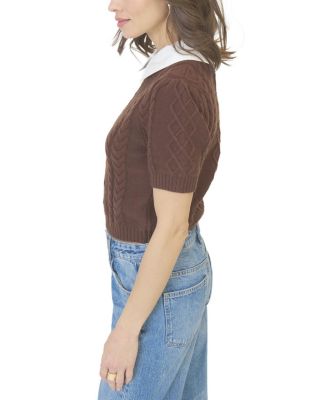  Women's Astrid Twofer Poof Sleeve Polo Shirt