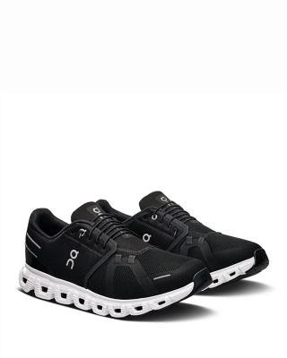 Men's Cloud 6 Lace Up Sneakers in Black/White