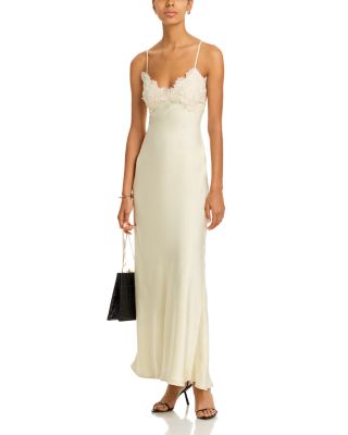 Elisan Lace Satin Maxi Dress
