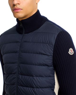 Padded Wool Zip-Up Cardigan