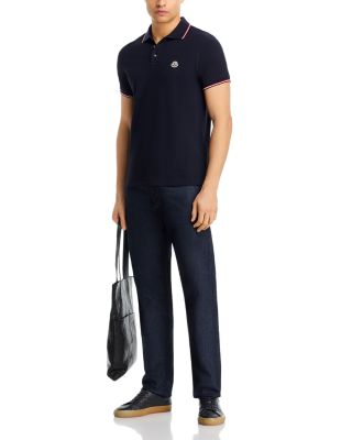 Tricolor-Trimmed Cotton Piquet Polo Shirt