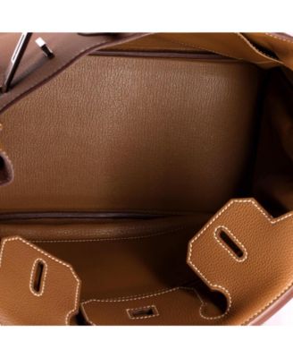 Birkin 30 Handbag Brown Togo with Palladium Hardware