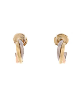  13mm Trinity Hoop Earrings 18K Tricolor Gold