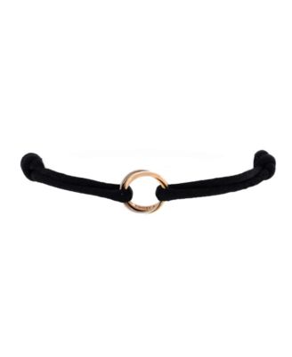  Trinity On Cord Bracelet Silk Cord with 18K Tricolor Gold