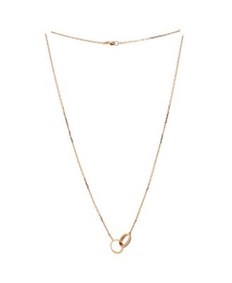  Love Interlocking Necklace 18K Gold and Diamonds, 17.25"