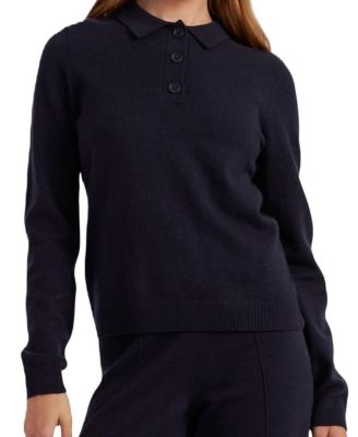 Women's Wool Cashmere Polo Sweater