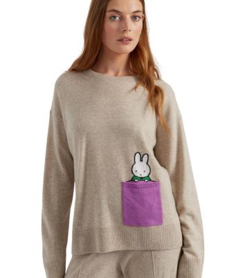  Women's Wool Cashmere Miffy Peek Pocket Sweater